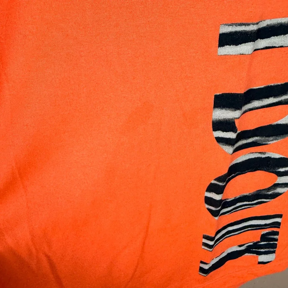 Nike Dri-FIT Racerback Tank Top Neon Orange Zebra Just Do It Womens Small
